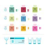 Bottles with pills for your design. Vector illustration