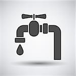 Pipe with valve icon on gray background with round shadow. Vector illustration.