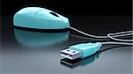 An image of a turquoise computer mouse