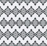 Vector seamless pattern. Monochrome graphic design. Decorative geometric ornament. Regular vintage background. Modern stylish ornament.