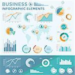 Infographic elements collection, business vector illustration in flat style.