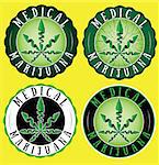 Medical cannabis leaf background design green stamps