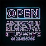 Vector pink and blue neon lamp letters font show cinema and theather