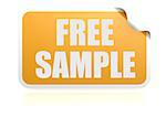 Free sample yellow sticker concept image with hi-res rendered artwork that could be used for any graphic design.