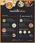 vector thai food restaurant menu template flat design