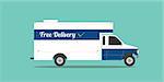 free delivery truck shipping transport ecommerce goods vector