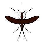 Silhouette of mosquito aedes isolated on white. Zika virus. Vector Illustration. Eps 10.