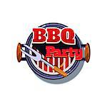BBQ  Sticker. Bright Vector Illustration isolated on white Background