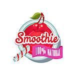 Cherry Smoothie. Fruity Vector Illustration isolated on white Background