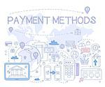 Payment Methods Infographics. Hand drawn Vector Illustration