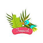 Tropical Summer Vacation. Bright Vector Illustartion the collection of tropical labels, print, sticker