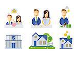 Elements of info-graphic showing process of getting loan. Modern flat illustration.