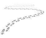 detailed illustration of a shoe print trail, eps10 vector