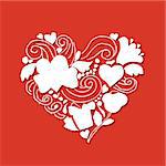 Love, valentine heart, sketch for your design. Vector illustration