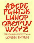 Vectorial font in readable graffiti hand written style. Marker or brush effect. Capital letters alphabet.