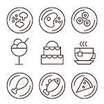 Restaurant icons set vector illustration simple style