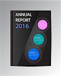 Vector annual report 2016. Book isolated over background.