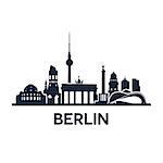 Abstract skyline of city Berlin, vector illustration