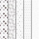 Vector seamless patterns with circles and dots.