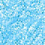 Blue mosaic geometric pattern.  Vector seamless background.