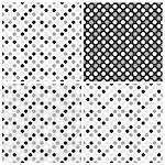Set of  seamless patterns with dots. White and gray texture.