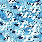 Beautiful seamless vector pattern graphic blue sea waves