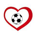 soccer ball heart isolated on white background. vector illustration