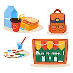 Back to school design template flat design vector illustration