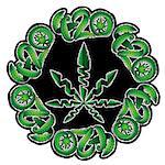 Marijuana green leaf symbol stamps vector illustration