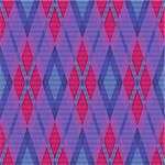 Seamless rhombic vector colorful pattern mainly in blue, pink and violet colors