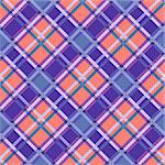 Seamless diagonal vector colorful pattern mainly in blue, coral and violet colors