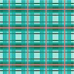Seamless checkered vector colorful pattern mainly in turquoise and red charming colors