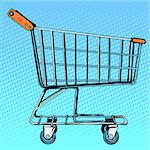 Grocery cart store. Shop in the store. The business and buyers. Products and goods