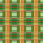 Seamless checkered vector colorful pattern in green and red