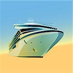 Ocean liner vector illustration on a gradient background
