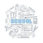 School Hand Drawn Set. Vector Illustration Collection