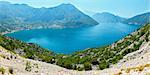 Bay of Kotor summer panorama  (the coast of Perast town, Montenegro)