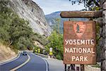 Entrance sign at Yosemite National Park, USA