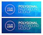 Horizontal colorful vibrant modern polygonal banner mock ups