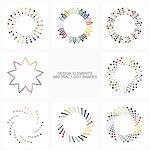 Abstract colorful dot shapes.Vector set of design elements and icons.