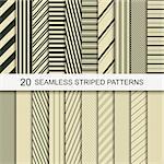 Set of vector striped patterns. 20 seamless patterns for your design and ideas.