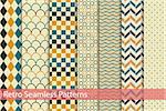 Collection of rcolor seamless patterns. Retro style.