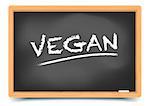 detailed illustration of a blackboard with Vegan, eps10 vector, gradient mesh included