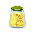Leman Jam  In Transparent Jar Isolated Flat Vector Icon On White Backgroung In Simplified Manner