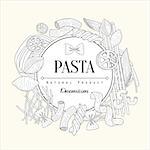 Pasta Collection Vintage Vector Hand Drawn Design Card