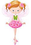 Illustration of flying beautiful flower fairy