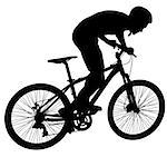 Silhouette of a cyclist male  vector illustration.