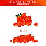 Red caviar illustration. Marine food, editable gradient vector