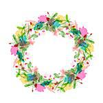 Floral wreath sketch for your design. Vector illustration