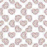 red heart seamless isolated on white background.vector illustration